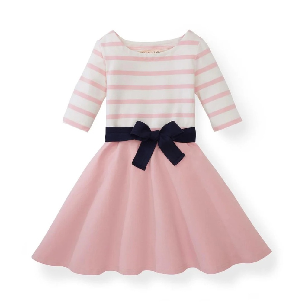 Charming Pink and Navy Kids Dress